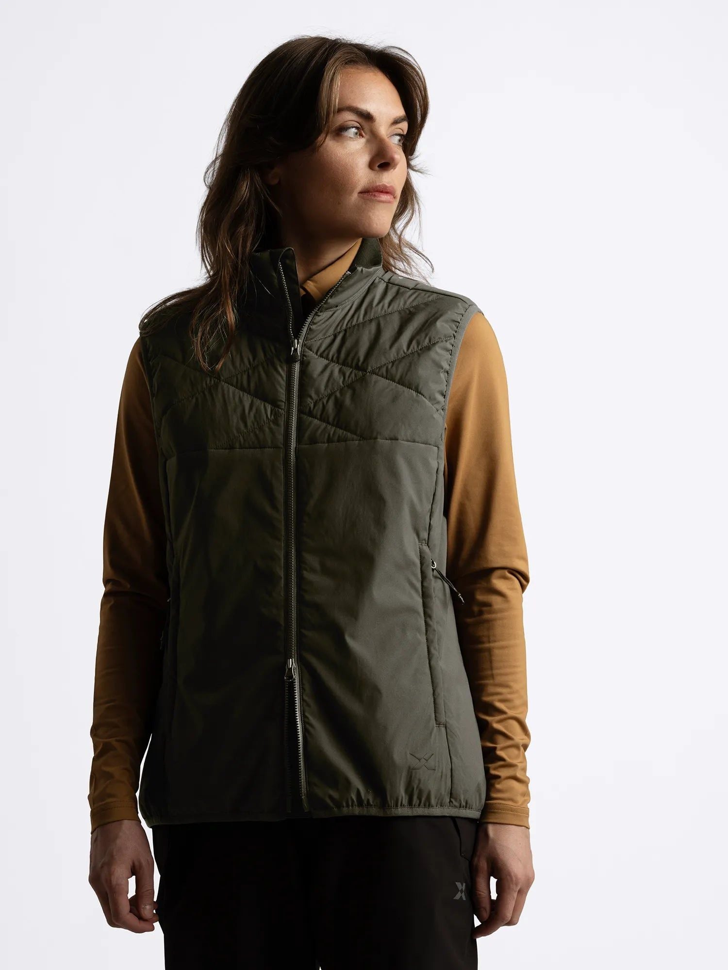 Cross_Sportswear_W_CREEK_WIND_VEST_21607327-693_Dark_BLANK_Pine_Front
