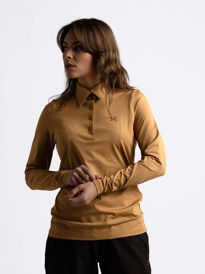 Cross_Sportswear_W_NIKKI_POLOSHIRT_23135309-250_Burnt_BLANK_Henna_Front