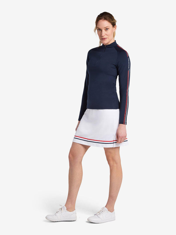 Cross_Sportswear_Womenswear_Stripe_Zip_Polo_Navy_2328341-498_Front