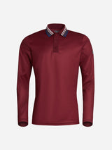M_BLANK_Stripe_BLANK_Polo_BLANK_LS_Burgundy_Cross_BLANK_Sportswear