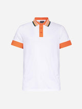 M_BLANK_Stripe_BLANK_Polo_Vermillion_BLANK_Orange_Cross_BLANK_Sportswear