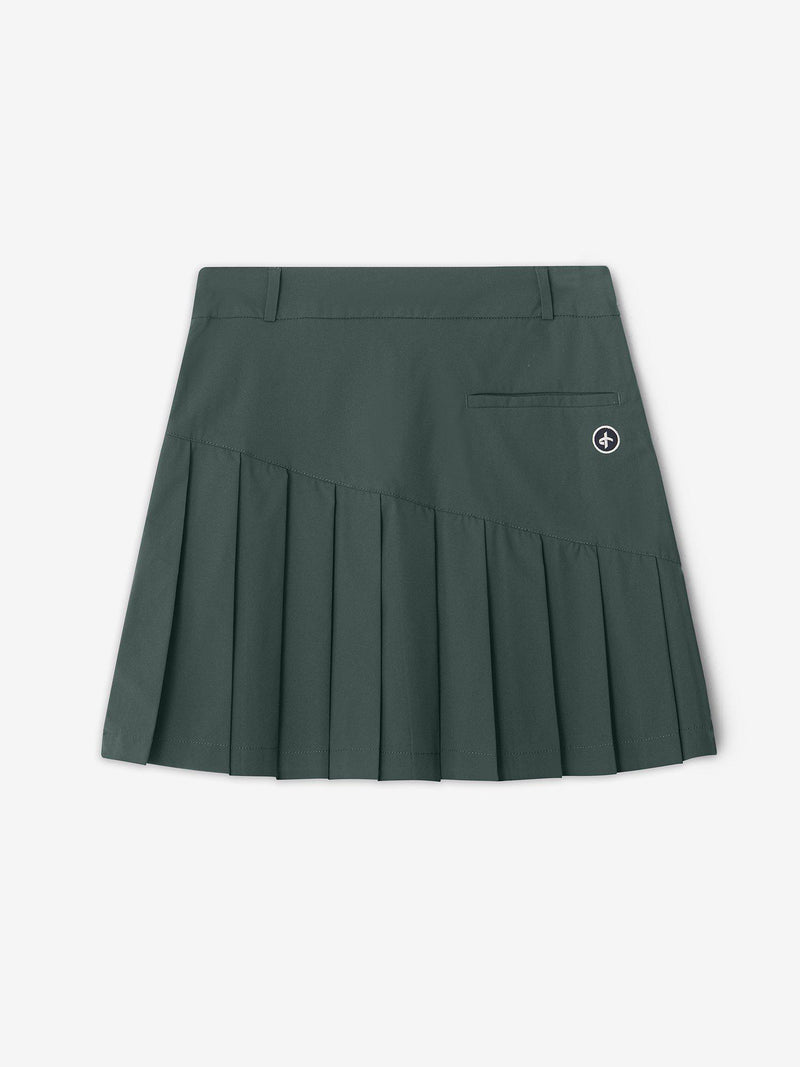 W SOLID PLEAT SKORT Jungle Green Cross Sportswear Intl